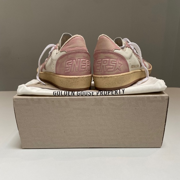 Golden Goose Ball Star Sneaker White Leather/Pink sz 38 New in Box - Picture 6 of 13